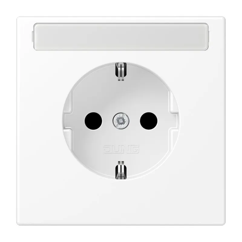 Jung SCHUKO Steckdose, 16 A 250 V ~, mit Schriftfeld, SAFETY+, Serie LS, schneeweiß matt LS1520KINAWWM