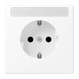 Jung SCHUKO Steckdose, 16 A 250 V ~, mit Schriftfeld, Serie LS, schneeweiß matt LS1520NAWWM