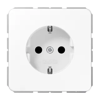Jung SCHUKO Steckdose, 16 A 250 V ~, Schraubklemmen, Thermoplast, Serie CD, alpinweiß CD1521BFWW