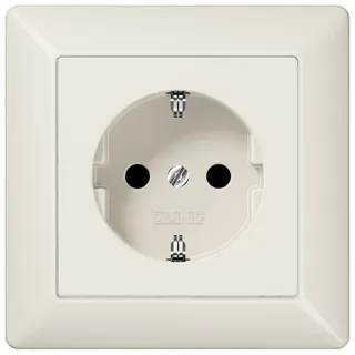Jung SCHUKO Steckdose, 16 A 250 V ~, Schraubklemmen, mit Rahmen, Duroplast, Serie AS, weiß AS1521