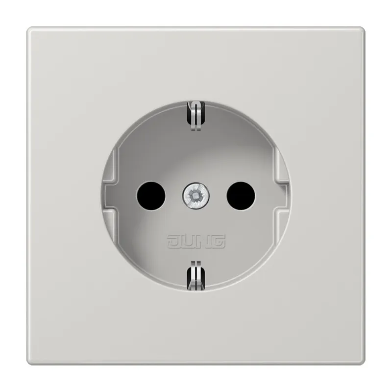 Jung SCHUKO Steckdose, 16 A 250 V ~, Schraubklemmen, Duroplast, Serie LS, lichtgrau LS1521LG