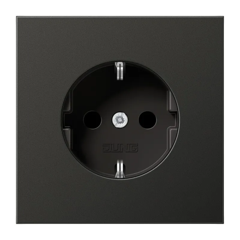 Jung SCHUKO Steckdose, 16 A 250 V ~, Schraubklemmen, Aluminium lackiert, Serie LS, anthrazit AL1521AN