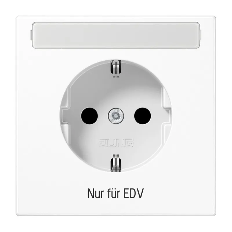 Jung SCHUKO Steckdose, 16 A 250 V ~ EDV, mit Schriftfeld, Duroplast, Serie LS, alpinweiß LS1520NAEDVWW
