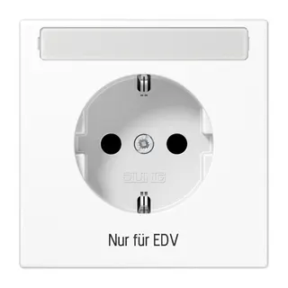 Jung SCHUKO Steckdose, 16 A 250 V ~ EDV, mit Schriftfeld, Duroplast, Serie LS, alpinweiß LS1520NAEDVWW