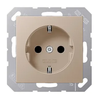 Jung SCHUKO Steckdose, 16 A 250 V ~, Schraubklemmen, Serie A, champagner A1521CH
