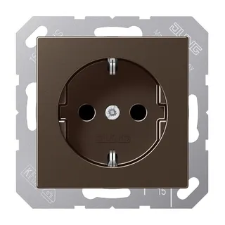 Jung SCHUKO Steckdose, 16 A 250 V ~, Schraubklemmen, Serie A, mokka A1521MO