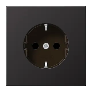 Jung SCHUKO Steckdose, 16 A 250 V ~, Schraubklemmen, Aluminium lackiert, Serie LS, dark AL1521D