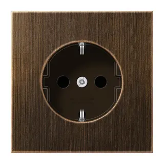 Jung SCHUKO Steckdose, 16 A 250 V ~, Schraubklemmen, Messing, Serie LS, Messing antik ME1521AT