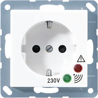 Jung Abdeckung für SCHUKO®-Steckdosen mit Überspannungsschutz, SAFETY+, Duroplast, Serie A, alpinweiß A521KIUFWWPL