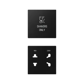 Jung Abdeckung 2fach, Shavers only, Serie A, graphitschwarz matt SOA7522SWMPL