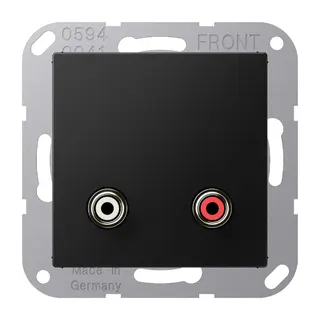 Jung Multimedia-Anschlusssystem Cinch Audio, Serie A, graphitschwarz matt MAA1021SWM