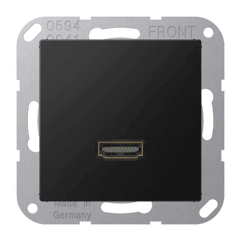 Jung Multimedia-Anschlusssystem HDMI, Serie A, graphitschwarz matt MAA1112SWM