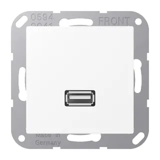 Jung Multimedia-Anschlusssystem USB 2.0, Serie A, schneeweiß matt MAA1122WWM