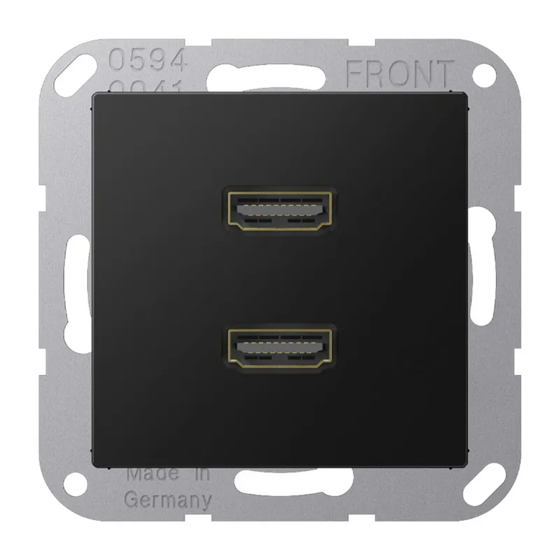 Jung Multimedia-Anschlusssystem 2 x HDMI, Serie A, graphitschwarz matt MAA1133SWM