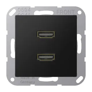 Jung Multimedia-Anschlusssystem 2 x HDMI, Serie A, graphitschwarz matt MAA1133SWM