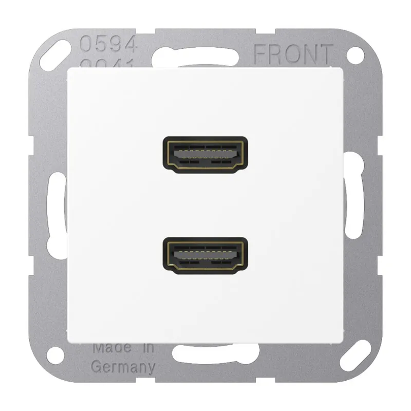 Jung Multimedia-Anschlusssystem 2 x HDMI, Serie A, schneeweiß matt MAA1133WWM