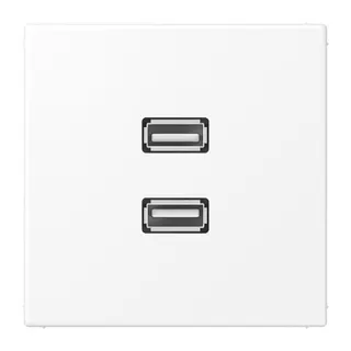 Jung Multimedia-Anschlusssystem 2 x USB 2.0, Serie LS, schneeweiß matt MALS1153WWM