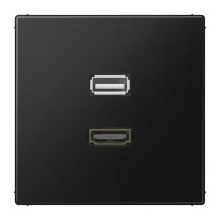 Jung Multimedia-Anschlusssystem HDMI / USB 2.0, Serie LS, graphitschwarz matt MALS1163SWM