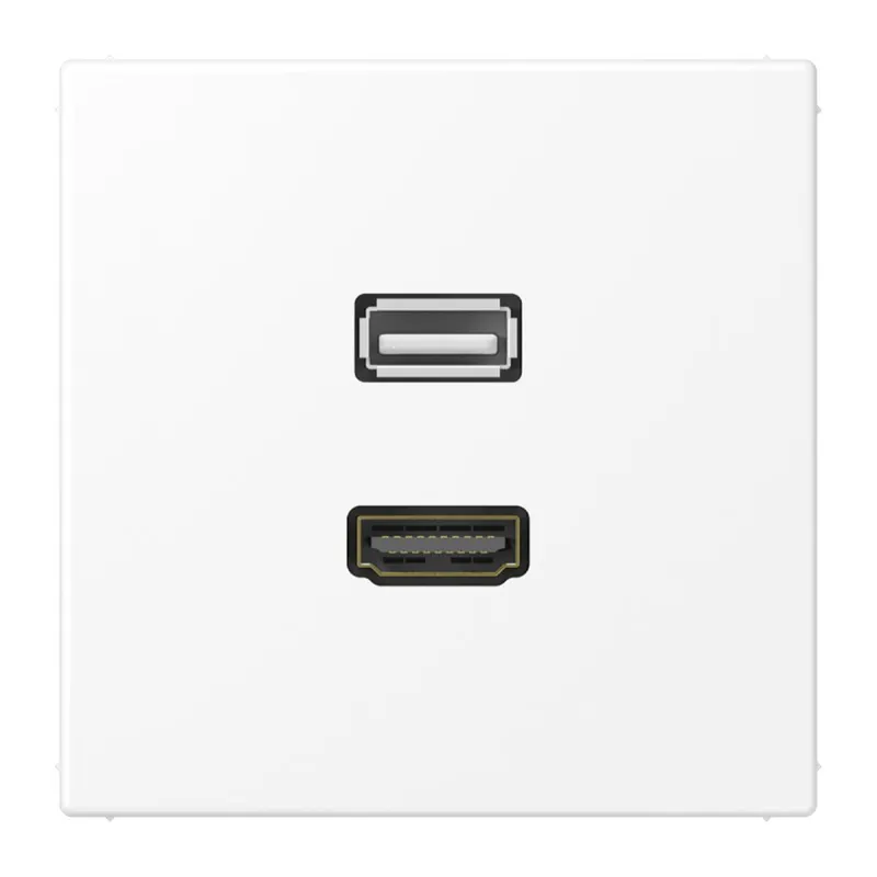 Jung Multimedia-Anschlusssystem HDMI / USB 2.0, Serie LS, schneeweiß matt MALS1163WWM