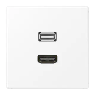 Jung Multimedia-Anschlusssystem HDMI / USB 2.0, Serie LS, schneeweiß matt MALS1163WWM