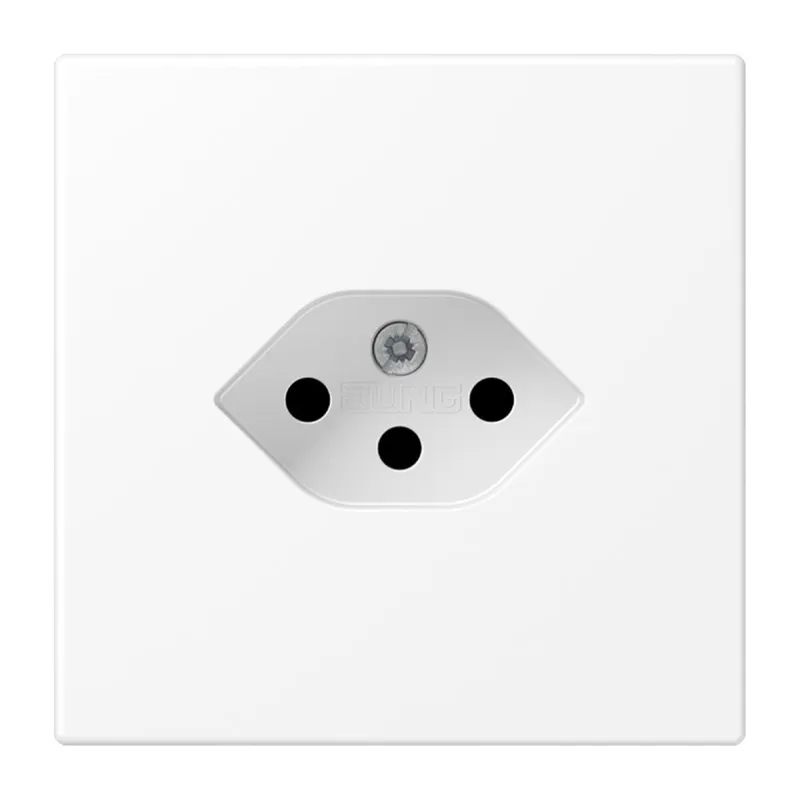 Jung Einfach-Steckdose, Schweizer Norm, Typ 13, Serie LS, schneeweiß matt LS1520-13SEVWWM