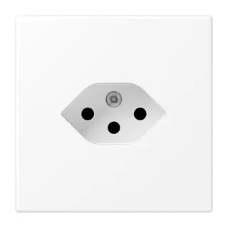 Jung Einfach-Steckdose, Schweizer Norm, Typ 13, Serie LS, schneeweiß matt LS1520-13SEVWWM