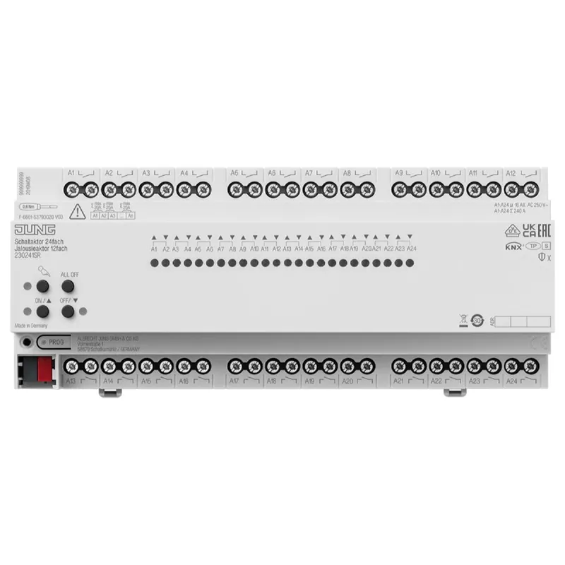 Jung KNX Schaltaktor 24fach, KNX Jalousieaktor 12fach, Secure 230241SR