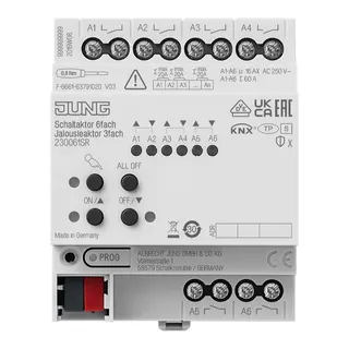 Jung KNX Schaltaktor 6fach, KNX Jalousieaktor 3fach, Secure 230061SR