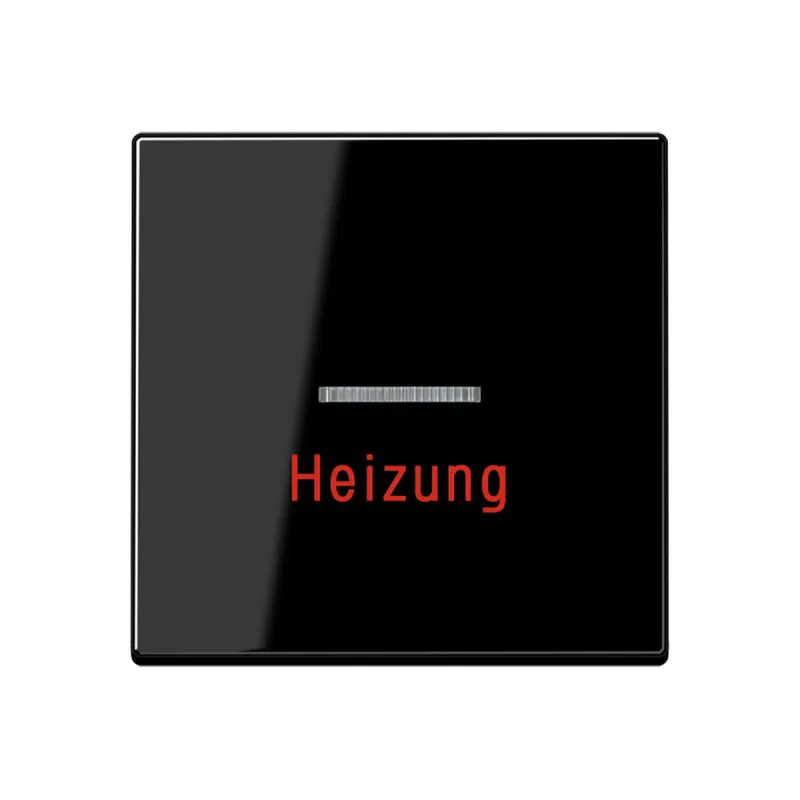Jung Wippe 1fach mit Lichtleiter, Heizung, Duroplast, Serie A, schwarz A590HSW