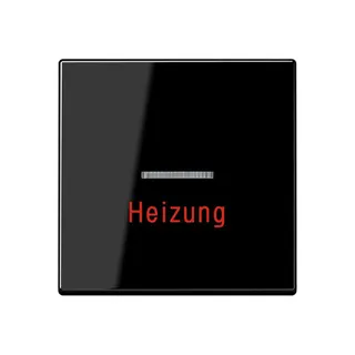 Jung Wippe 1fach mit Lichtleiter, Heizung, Duroplast, Serie A, schwarz A590HSW