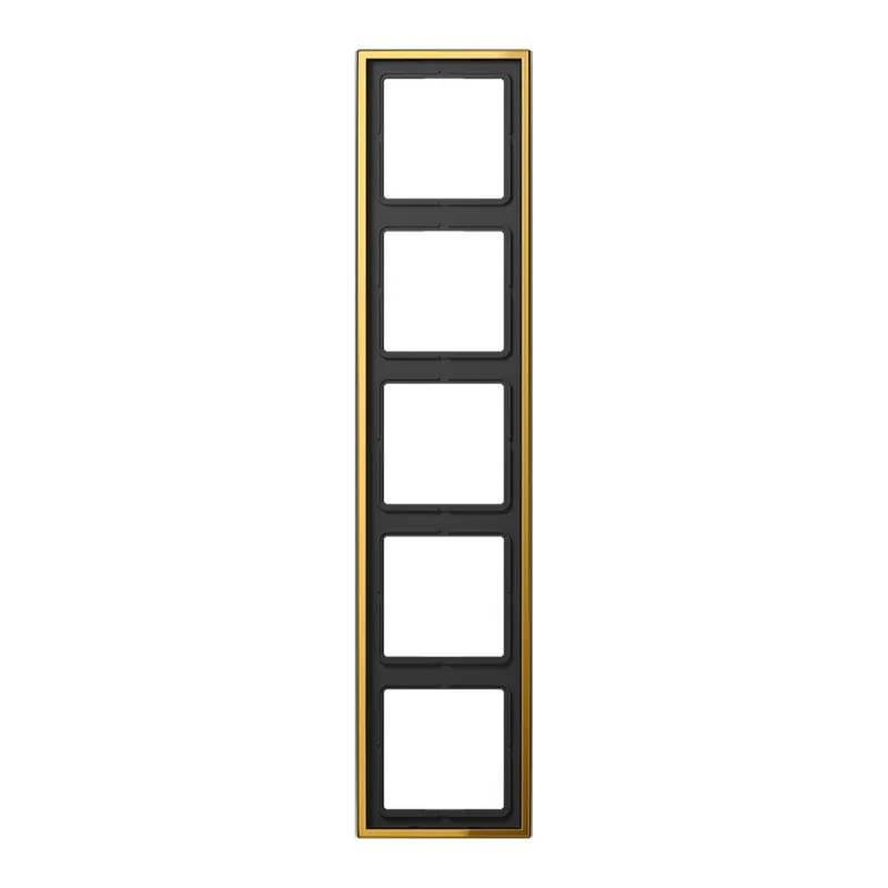 Jung Rahmen 5fach, Metall goldfarben PVD-beschichtet, LS 990, goldfarben GO2985