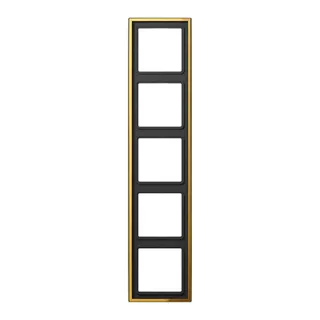 Jung Rahmen 5fach, Metall goldfarben PVD-beschichtet, LS 990, goldfarben GO2985