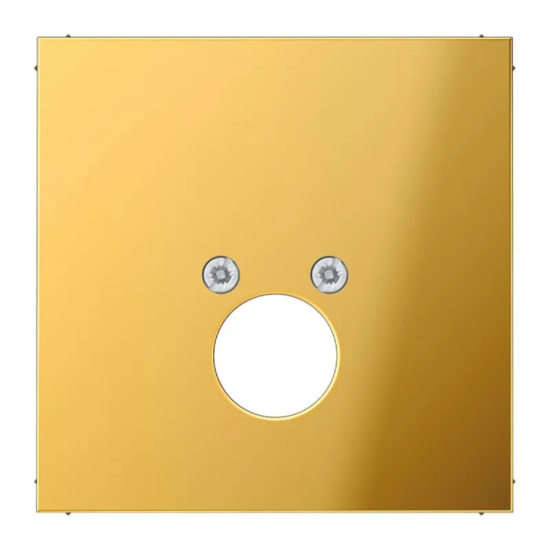 Jung Abdeckung für 1 Rundsteckverbinder bis 18,5 mm ?, Metall goldfarben PVD-beschichtet, Serie LS, goldfarben GO2962-1