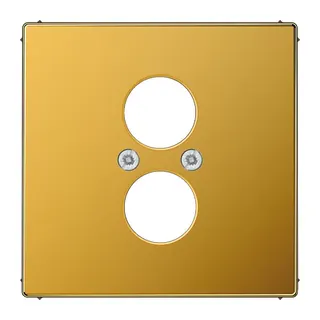 Jung Abdeckung für 2 Rundsteckverbinder bis 18,5 mm ?, Metall mit echter Goldauflage, Serie LS, vergoldet LS962GGO