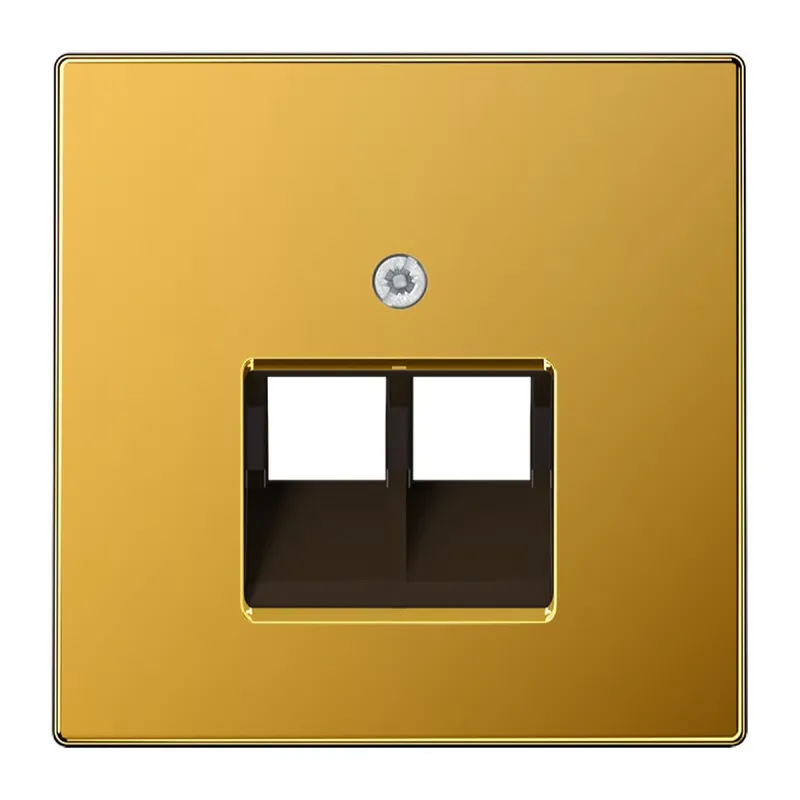 Jung Abdeckung für IAE/UAE-Anschlussdosen 2 x 8-polig, Metall mit echter Goldauflage, Serie LS, vergoldet LS969-2UAGGO