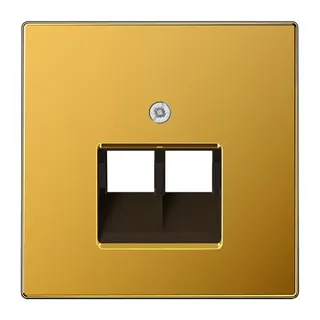 Jung Abdeckung für IAE/UAE-Anschlussdosen 2 x 8-polig, Metall mit echter Goldauflage, Serie LS, vergoldet LS969-2UAGGO
