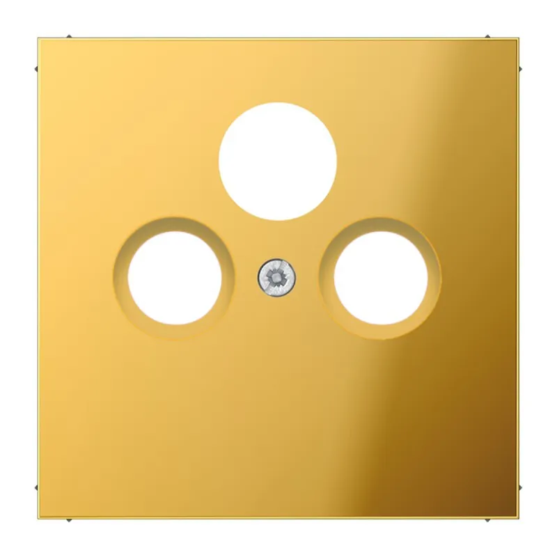 Jung Abdeckung für Universal-Sat/BK-Dosen, Metall goldfarben PVD-beschichtet, Serie LS, goldfarben GO2990SAT