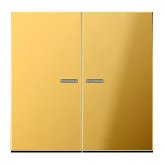 Jung Wippe 2fach mit Lichtleiter, Metall goldfarben PVD-beschichtet, Serie LS, goldfarben GO2995KO5