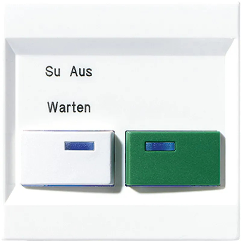 Jung Abdeckung für Ackermann, Typ 73642 B ? Dienstzimmereinheit ?, weiß, grün, Serie LS, alpinweiß LS642B-2WW