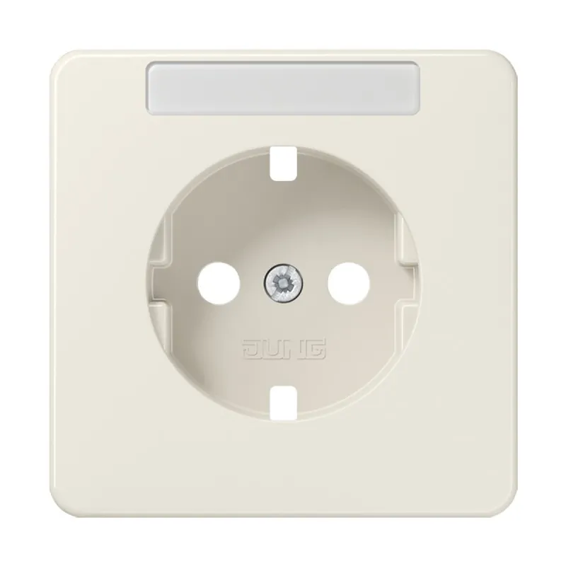 Jung Zentralplatte für SCHUKO®-Steckdosen mit Schriftfeld, SAFETY+, Thermoplast, Serie CD, weiß 520ZKINABFPL