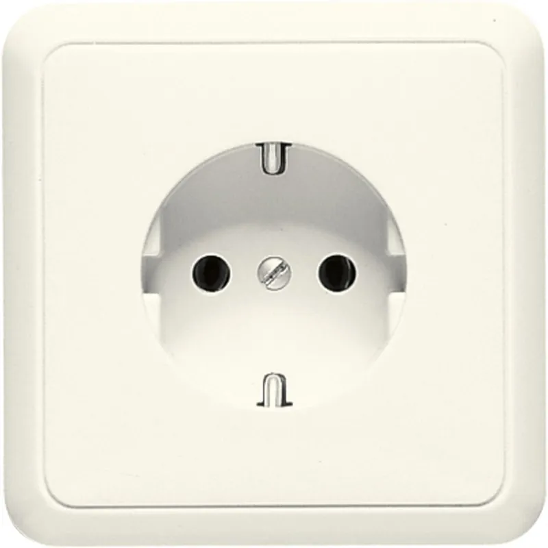Jung Abdeckung für SCHUKO®-Steckdosen volle Platte, mit Rahmen, Serie CD, weiß 5520KIPL