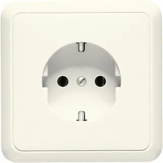 Jung Abdeckung für SCHUKO®-Steckdosen volle Platte, mit Rahmen, Serie CD, weiß 5520KIPL