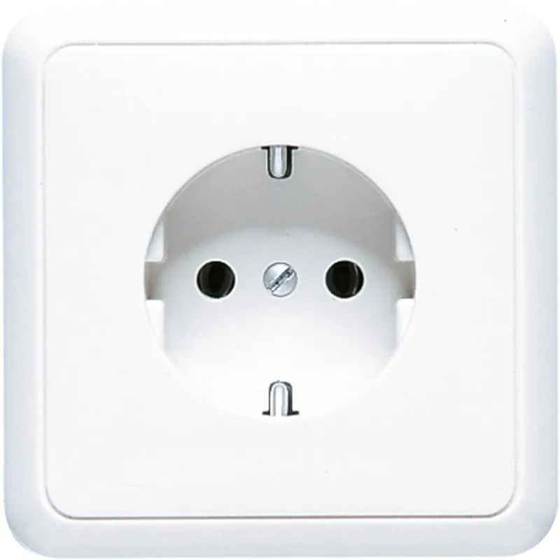 Jung Abdeckung für SCHUKO®-Steckdosen, mit Rahmen, Serie CD, alpinweiß 5520WWPL