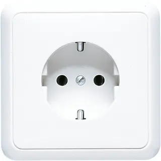 Jung Abdeckung für SCHUKO®-Steckdosen volle Platte, mit Rahmen, Serie CD, alpinweiß 5520KIWWPL