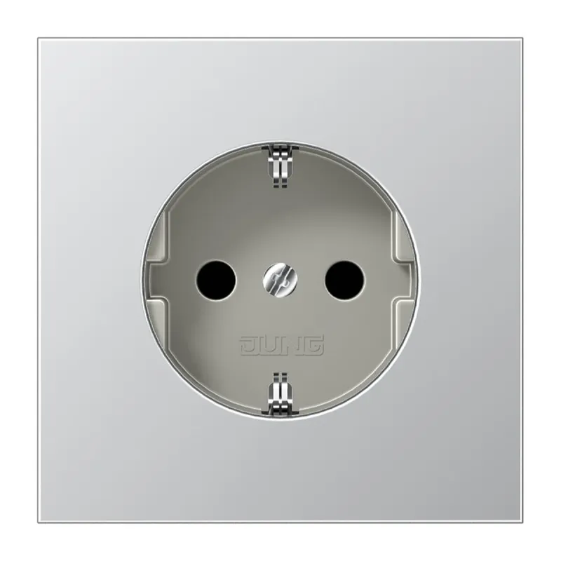 Jung Abdeckung für SCHUKO®-Steckdosen, SAFETY+, Serie LS, Aluminium AL2520KIPL