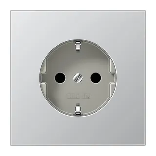 Jung Abdeckung für SCHUKO®-Steckdosen, SAFETY+, Serie LS, Aluminium AL2520KIPL