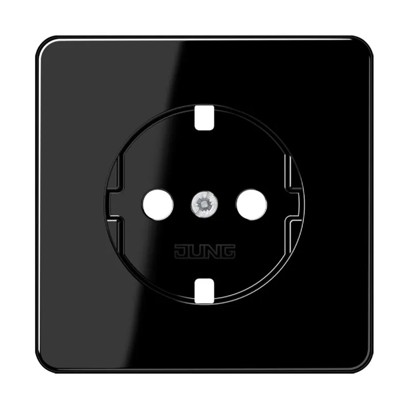 Jung Abdeckung für SCHUKO®-Steckdosen, Thermoplast, Serie CD, schwarz CD1520BFPLSW