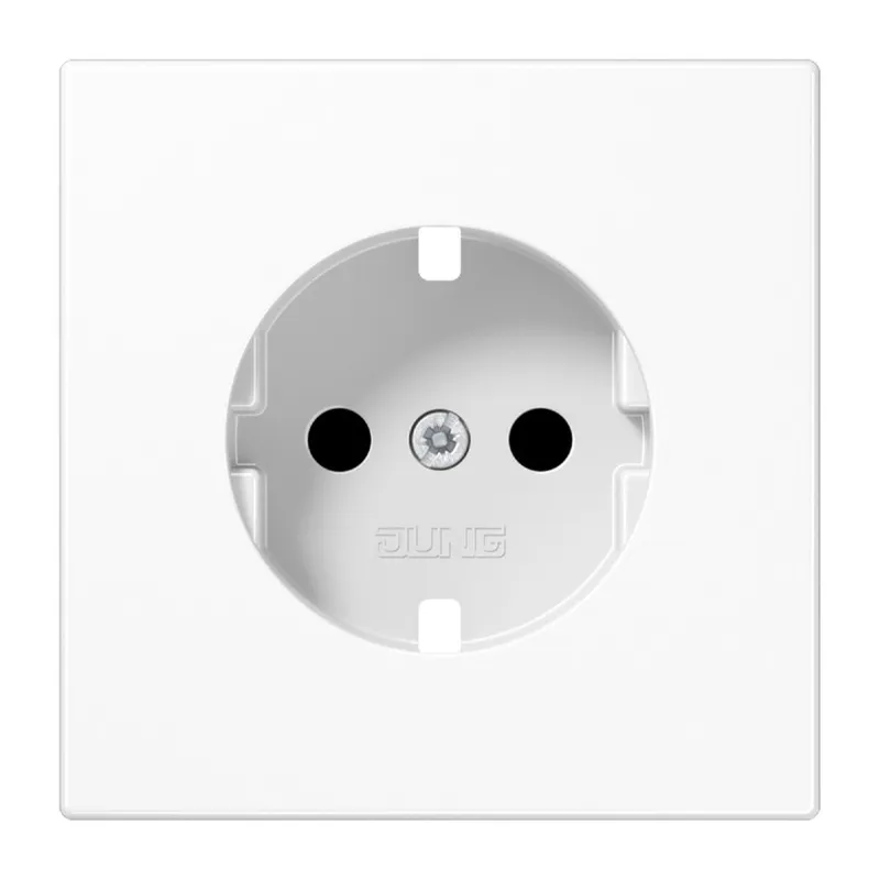 Jung Abdeckung für SCHUKO®-Steckdosen, SAFETY+, Duroplast, Serie LS, alpinweiß LS520KIWWPL