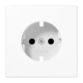 Jung Abdeckung für SCHUKO®-Steckdosen, SAFETY+, Duroplast, Serie LS, alpinweiß LS520KIWWPL