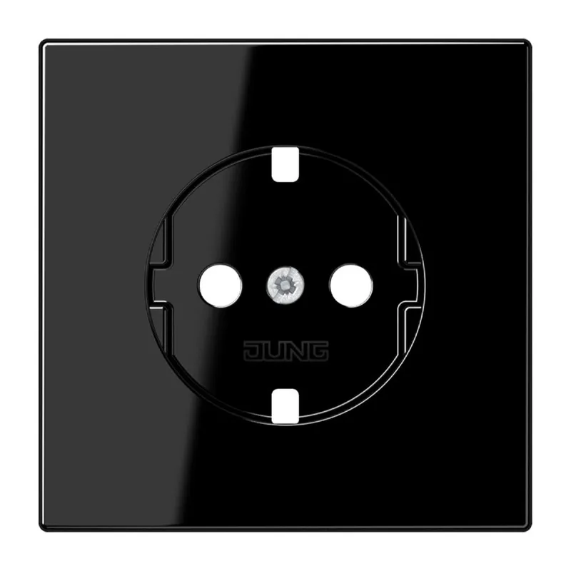 Jung Abdeckung für SCHUKO®-Steckdosen, Duroplast, Serie LS, schwarz LS520SWPL